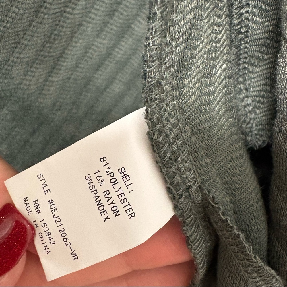 Melloday Green Ribbed Textured House Coat Robe - Picture 6 of 8